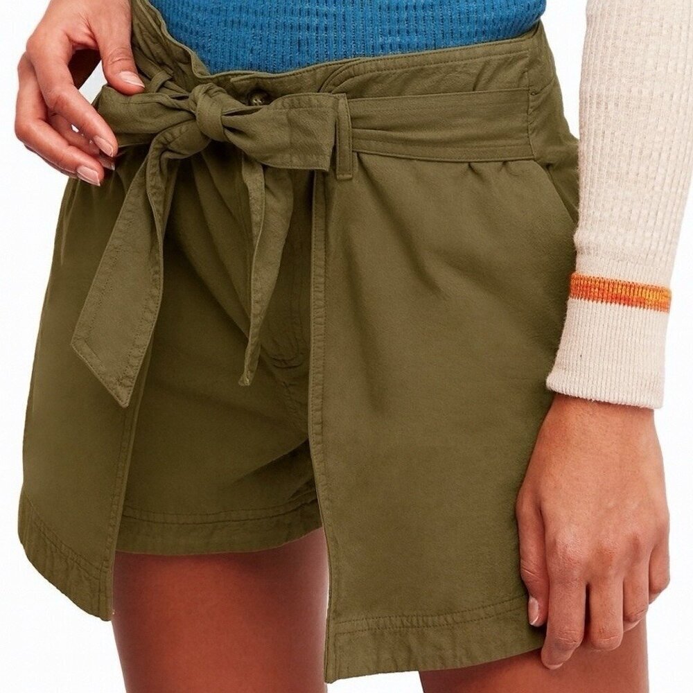 FREE PEOPLE Skort Shorts Womens Sz 4 Military Army Green Skater Grunge